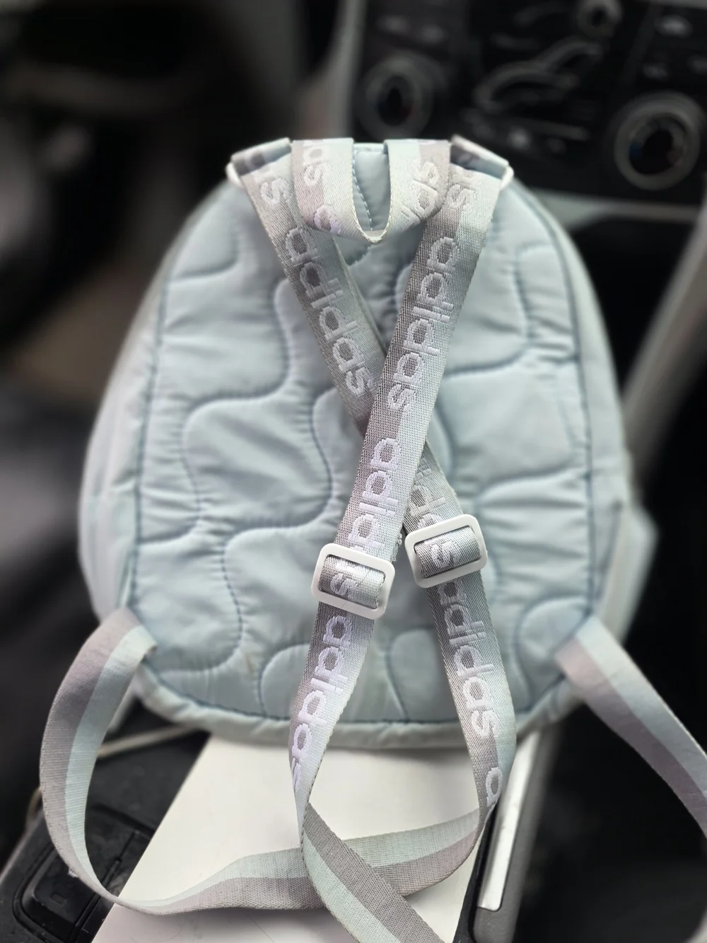 adidas Pale Blue Logo Mini Backpack